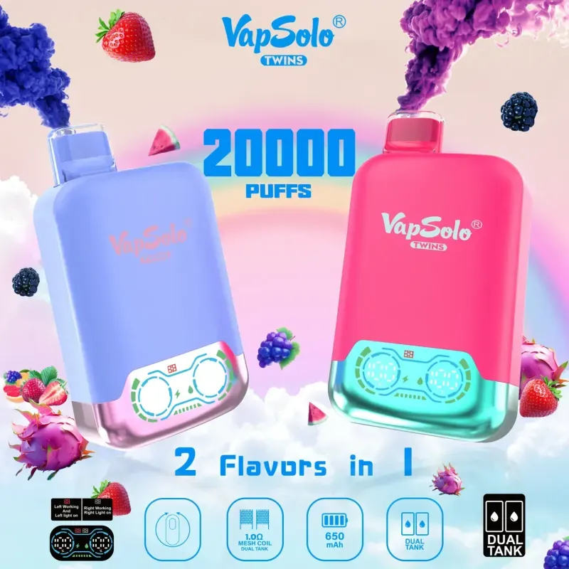 Полный обзор VapSolo Twins 20000: мощный двигатель с двойным вкусом?