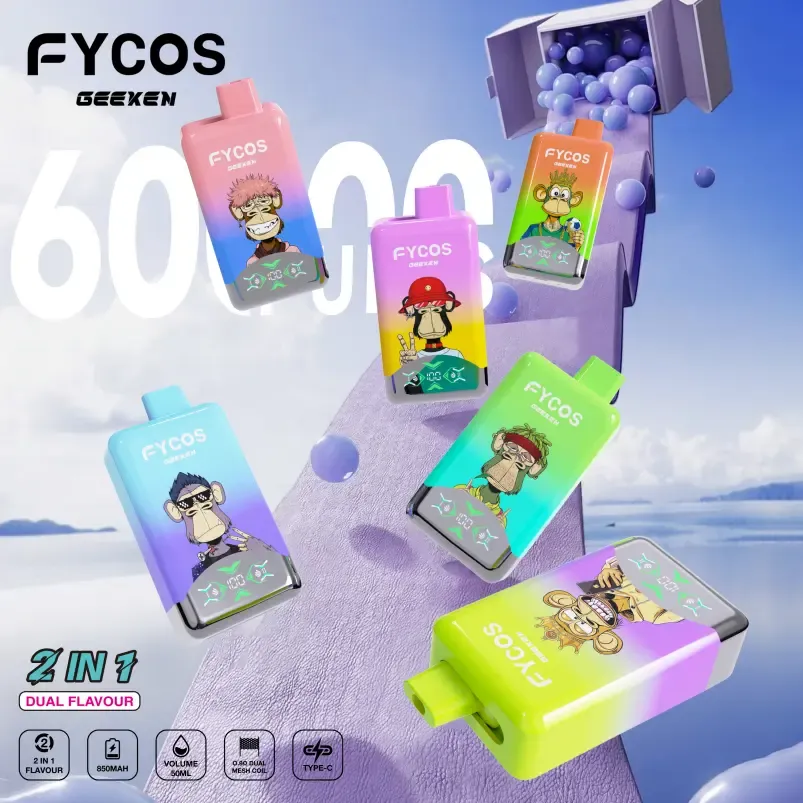 Fycos 60K 60000 Puffs Geeken 2 в 1 Оптовая одноразовая вейп