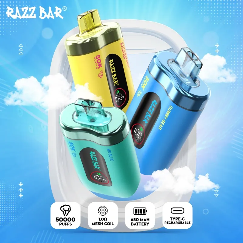 Razz Bar 50000 Puffs Одноразовый вейп с умным экраном