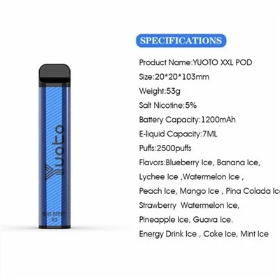 Yuoto XXL 2500 Puffs Ondesable Vape